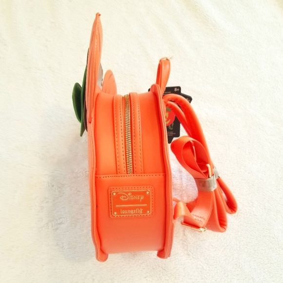 Loungefly Disney Glow Face Minnie Pumpkin Double Strap Backpack Purse Halloween - Picture 8 of 15